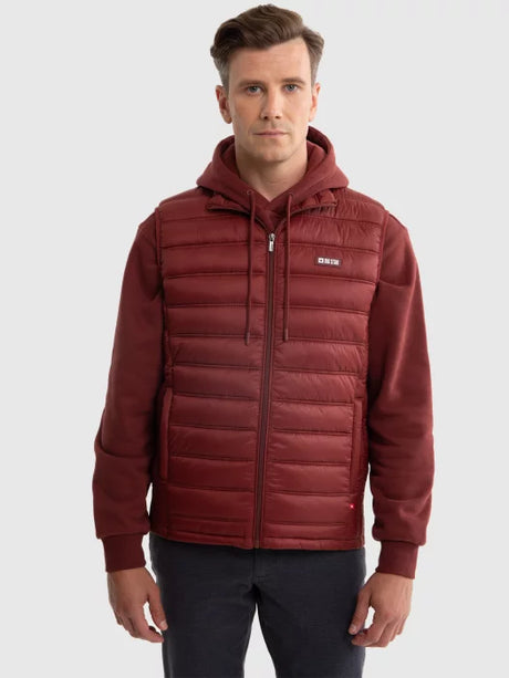 Puffer Quilted Vest | Wine