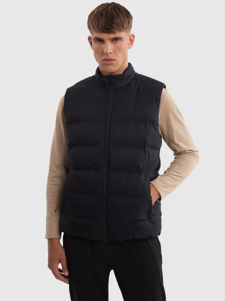 Puffer Vest - Gilet with Stand Collar | Black