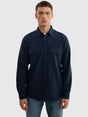 Twill Weave Shirt  | Navy