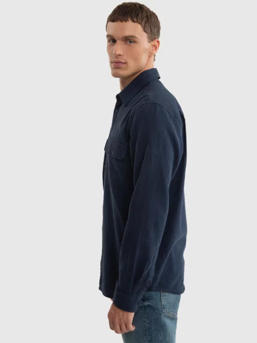 Twill Weave Shirt  | Navy