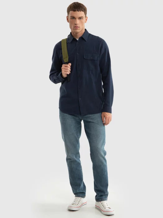 Twill Weave Shirt  | Navy