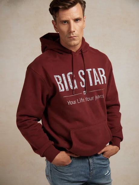 BIG STAR Logo Hoodie Sweatshirt | Bordeaux