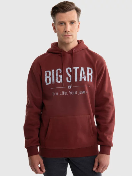 BIG STAR Logo Hoodie Sweatshirt | Bordeaux