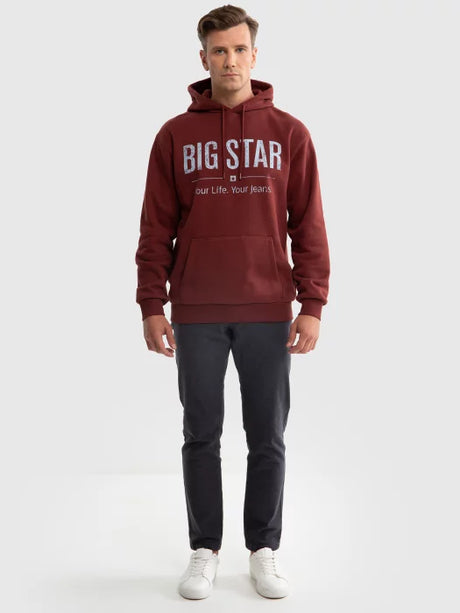 BIG STAR Logo Hoodie Sweatshirt | Bordeaux