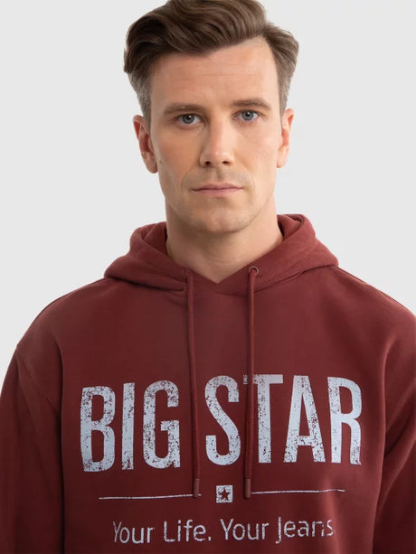 BIG STAR Logo Hoodie Sweatshirt | Bordeaux