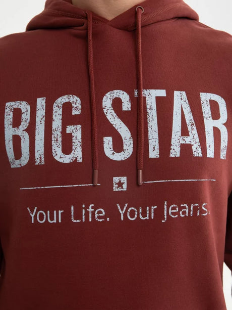 BIG STAR Logo Hoodie Sweatshirt | Bordeaux