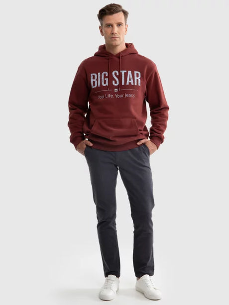 BIG STAR Logo Hoodie Sweatshirt | Bordeaux