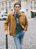 Vintage-Inspired T-Shirt with Distressed BIG STAR Authentic Denim | Dark Blue