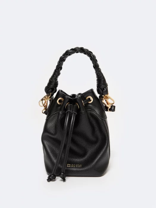 Drawstring Mini Bucket Bag | Black