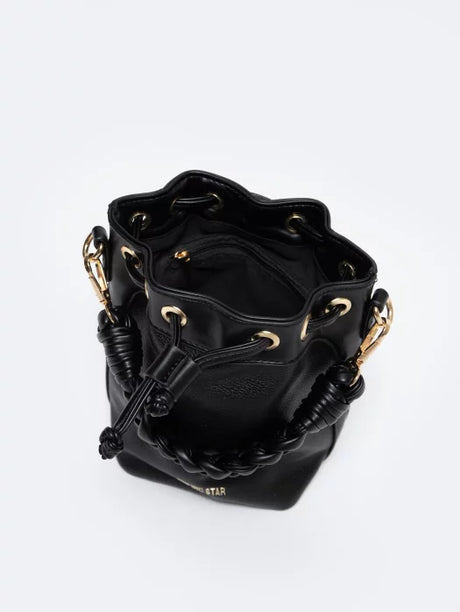 Drawstring Mini Bucket Bag | Black