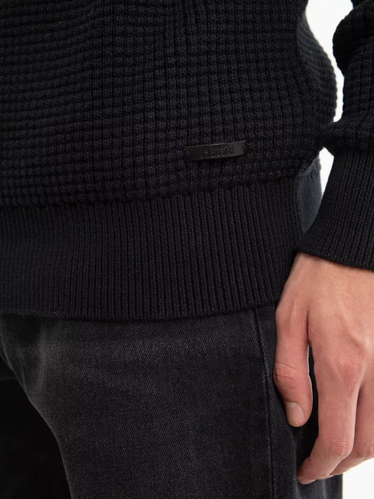 Modern Half-Zip Knit Sweater | Black