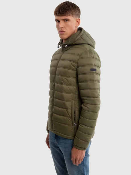 Puffer Jacket with Hood | Kaki