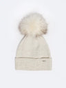 Faux Fur Pom-Pom Beanie | Light Beige