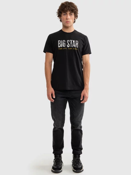 T-Shirt with Bold BIG STAR - Your Life, Your Jeans G | Black