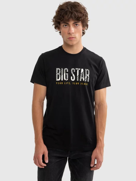 T-Shirt with Bold BIG STAR - Your Life, Your Jeans G | Black