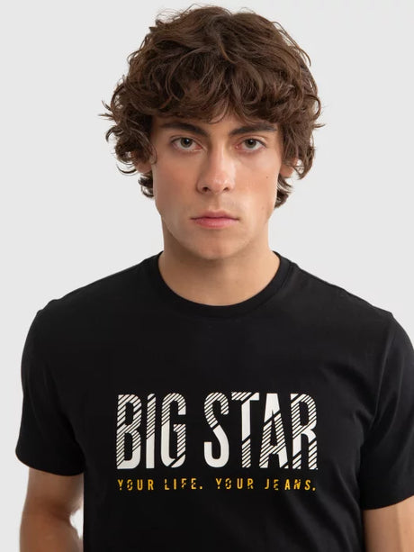 T-Shirt with Bold BIG STAR - Your Life, Your Jeans G | Black