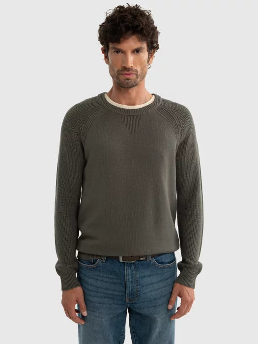 Warm Stylish Round Neck Sweater | Dark Grey