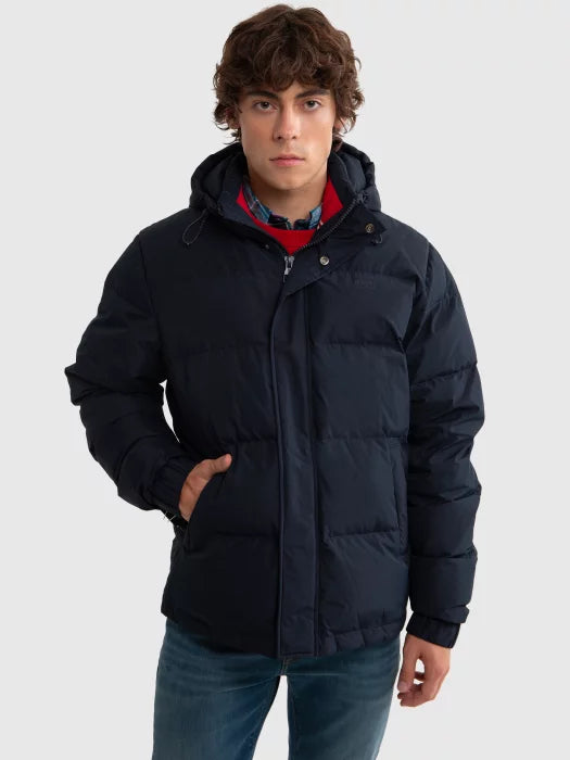 Hooded Puffer Jacket | Navy