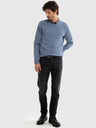 Textured Round-Neck Sweater | Light Blue