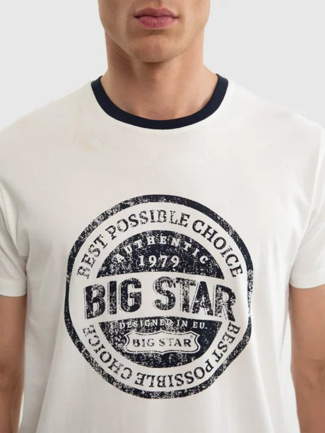 T-Shirt with Bold Vintage Print | White