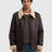 Faux Leather Jacket with Shearling Collar | Brown