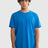 Casual T-Shirt with Minimalist Logo Patch | Blue