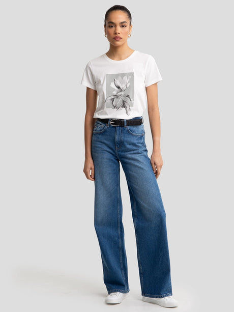 Floral Print T-Shirt | White