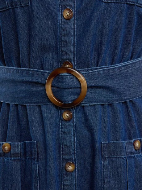 Midi Denim Dress | Navy Blue