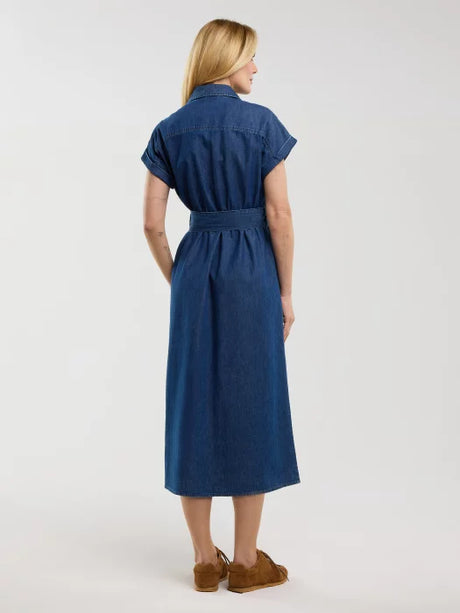 Midi Denim Dress | Navy Blue