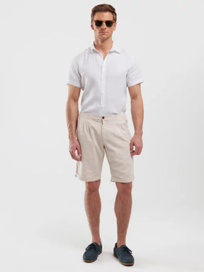 Linen shirt with short sleeves | White
