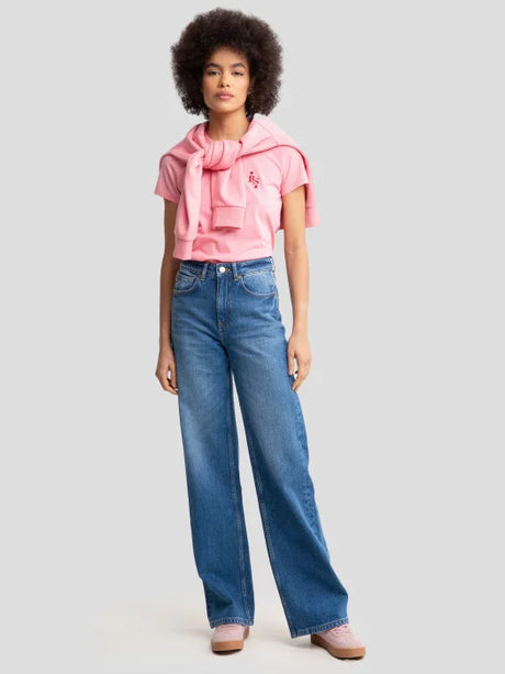 T-Shirt with embroidery | Pink