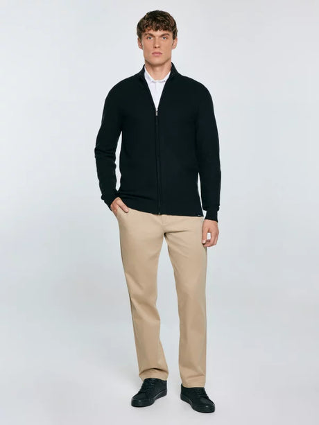 Cardigan with Stand-up Collar | Black
