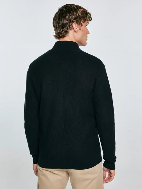 Cardigan with Stand-up Collar | Black