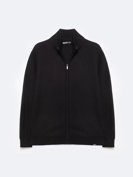 Cardigan with Stand-up Collar | Black