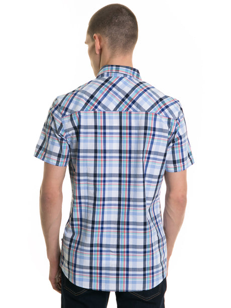 Shirt Short Sleeve with Checks | Blue