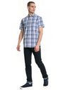 Shirt Short Sleeve with Checks | Blue