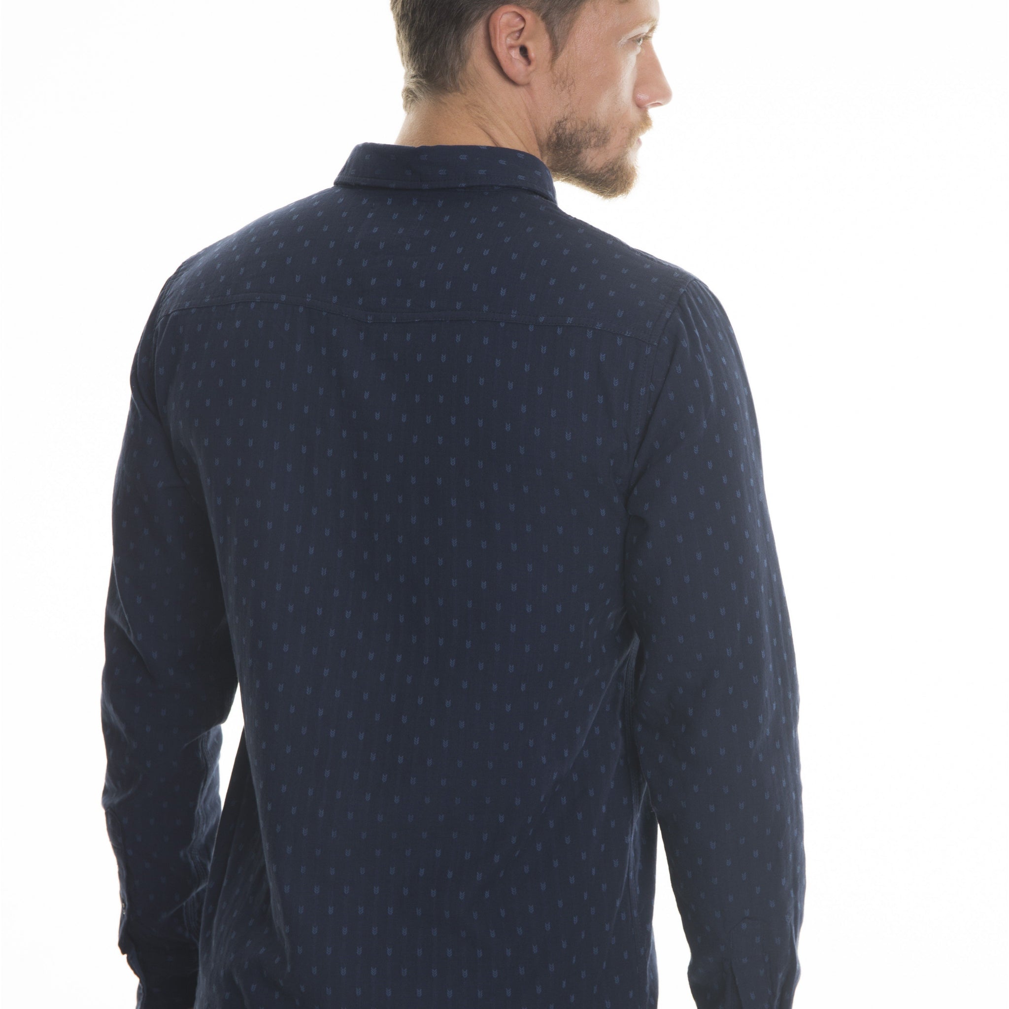 Shirt Long Sleeve with Pattern | Navy