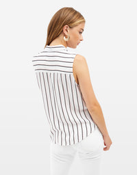 Sleeveless Shirt | Off White-Chalk Pink