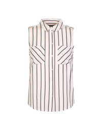 Sleeveless Shirt | Off White-Chalk Pink