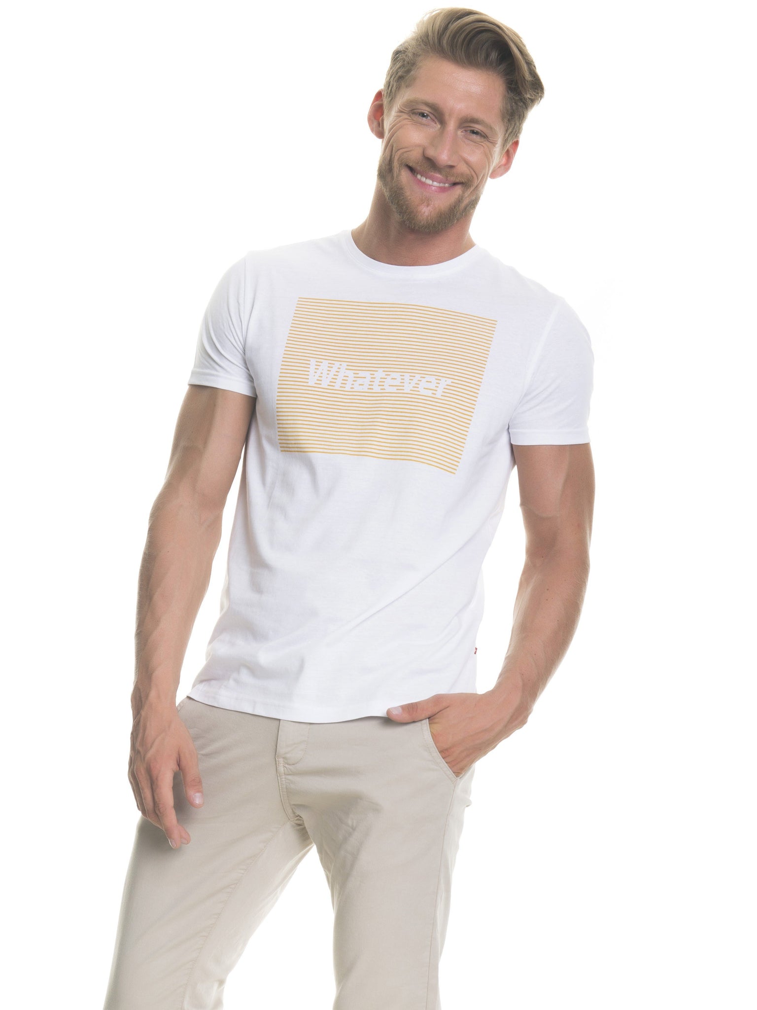 T.Shirt with Print | White and Yellow