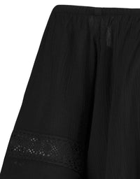 Ruffled Striped Top | Black