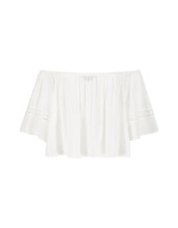 Ruffled Striped Top | Off White