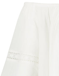 Ruffled Striped Top | Off White