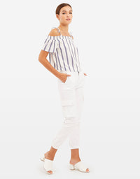 Bardot Crop Top | Blue