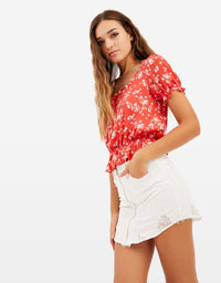 Printed Blouse | Off White-Multi Colo