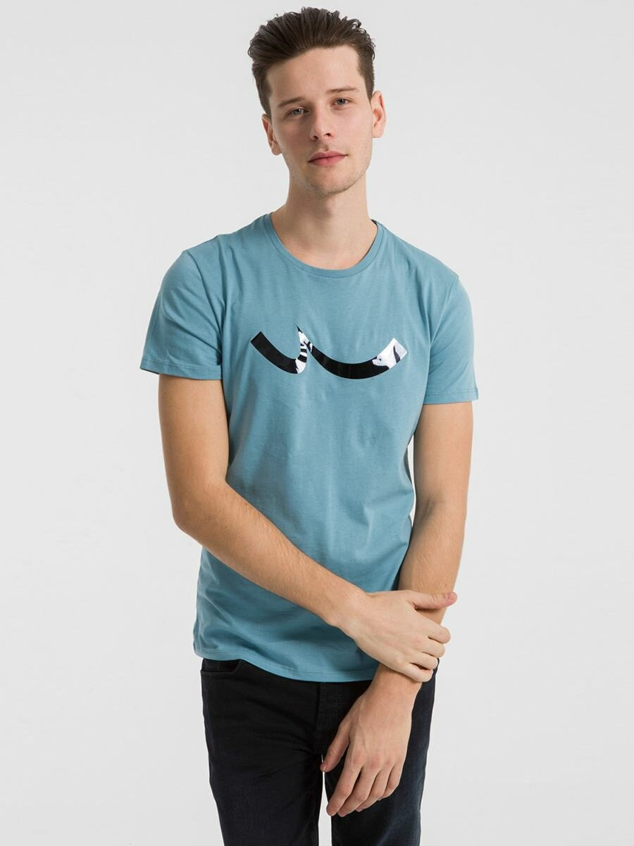 T.Shirt with Logo Print | Adriatic Blue