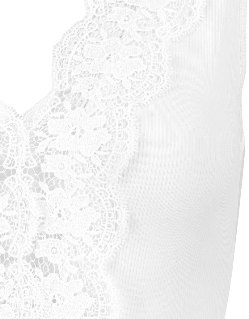 Bodysuit with Crochet Detail | White
