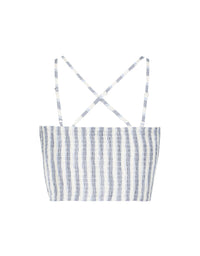 Striped Crop Top | White-Multi Color