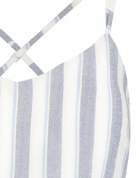 Striped Crop Top | White-Multi Color
