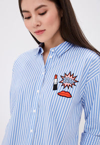 Shirt Oversize | Blue and White Stripes